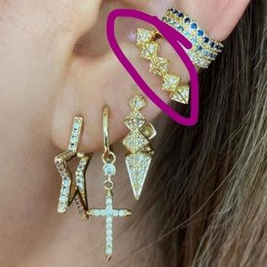 MELINDA MARIA Gold Spiked ear cuff.Super Chic and a great deal...brand new